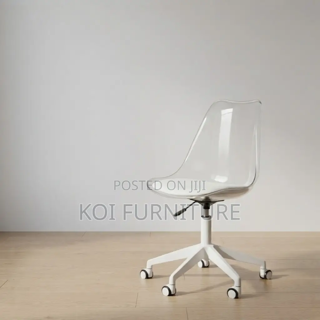 Home Chairs; White Clear Mid Back Clerical Seat