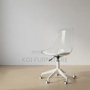 Home Chairs; White Clear Mid Back Clerical Seat