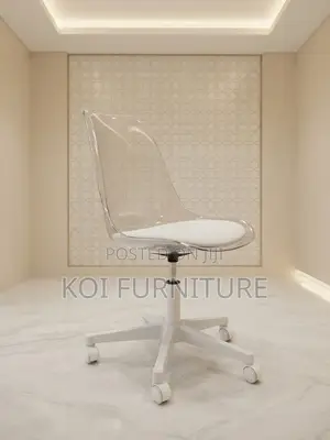 Home Chairs; White Clear Mid Back Clerical Seat