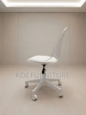 Home Chairs; White Clear Mid Back Clerical Seat