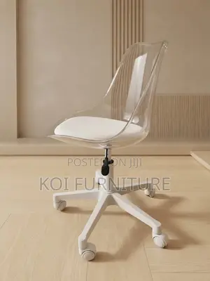 Home Chairs; White Clear Mid Back Clerical Seat