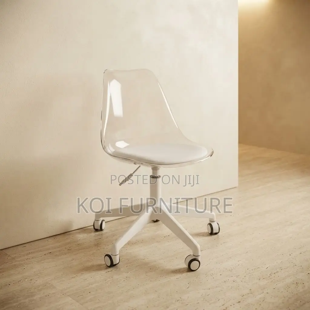 Home Chairs; White Clear Mid Back Clerical Seat