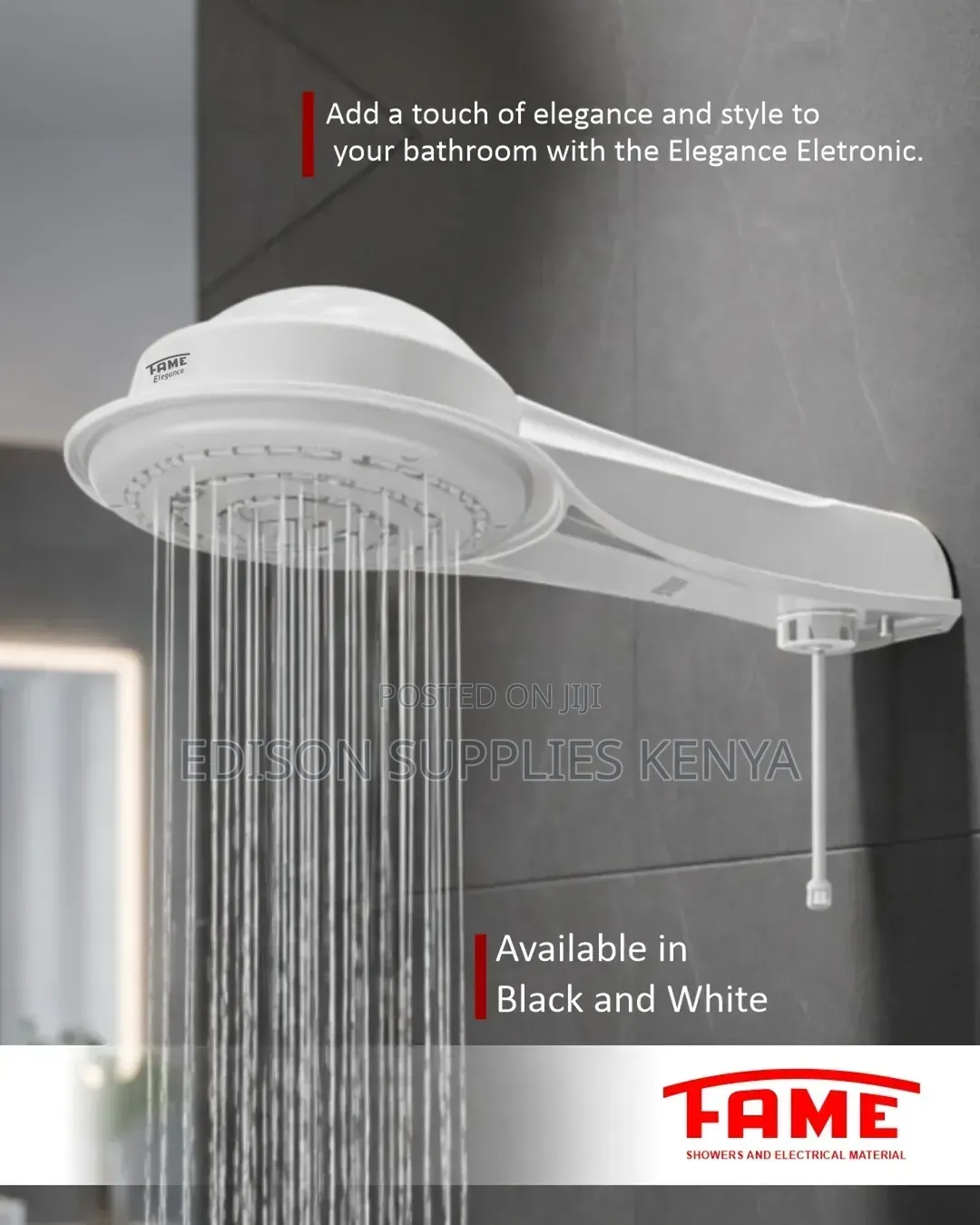 Fame Elegance Heating Element Instant Shower for Salty Water Wire