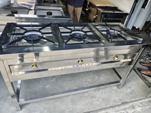 Three Burner Stainless Steel Commercial Gas Cooker