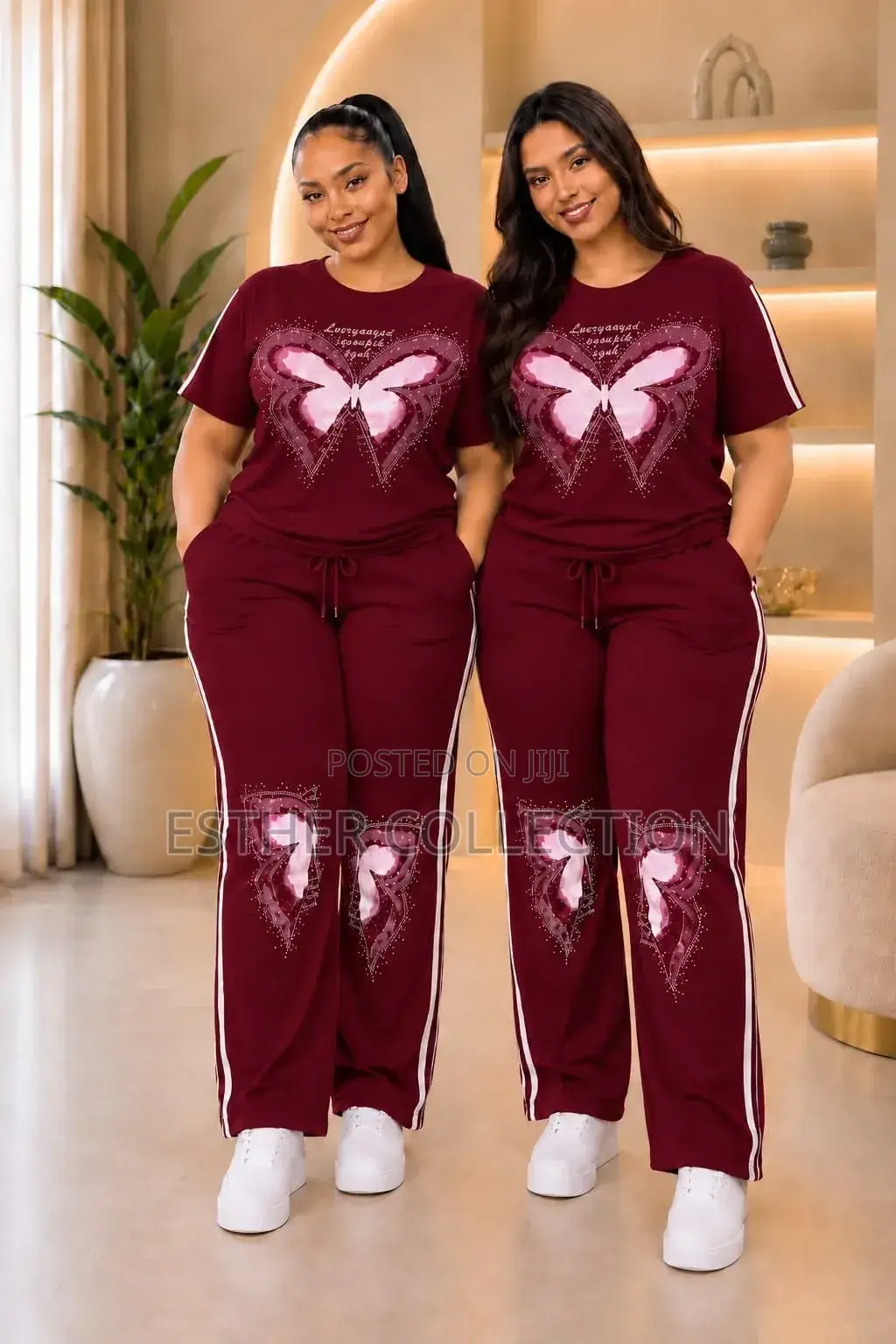 Two Piece Butterfly Print Tracksuit