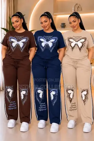 Two Piece Butterfly Print Tracksuit