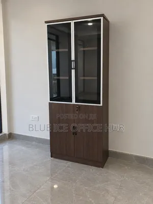 Office Cabinet With Glass Doors – Wooden Storage Cupboard Kenya.
