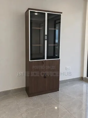 Office Cabinet With Glass Doors – Wooden Storage Cupboard Kenya.