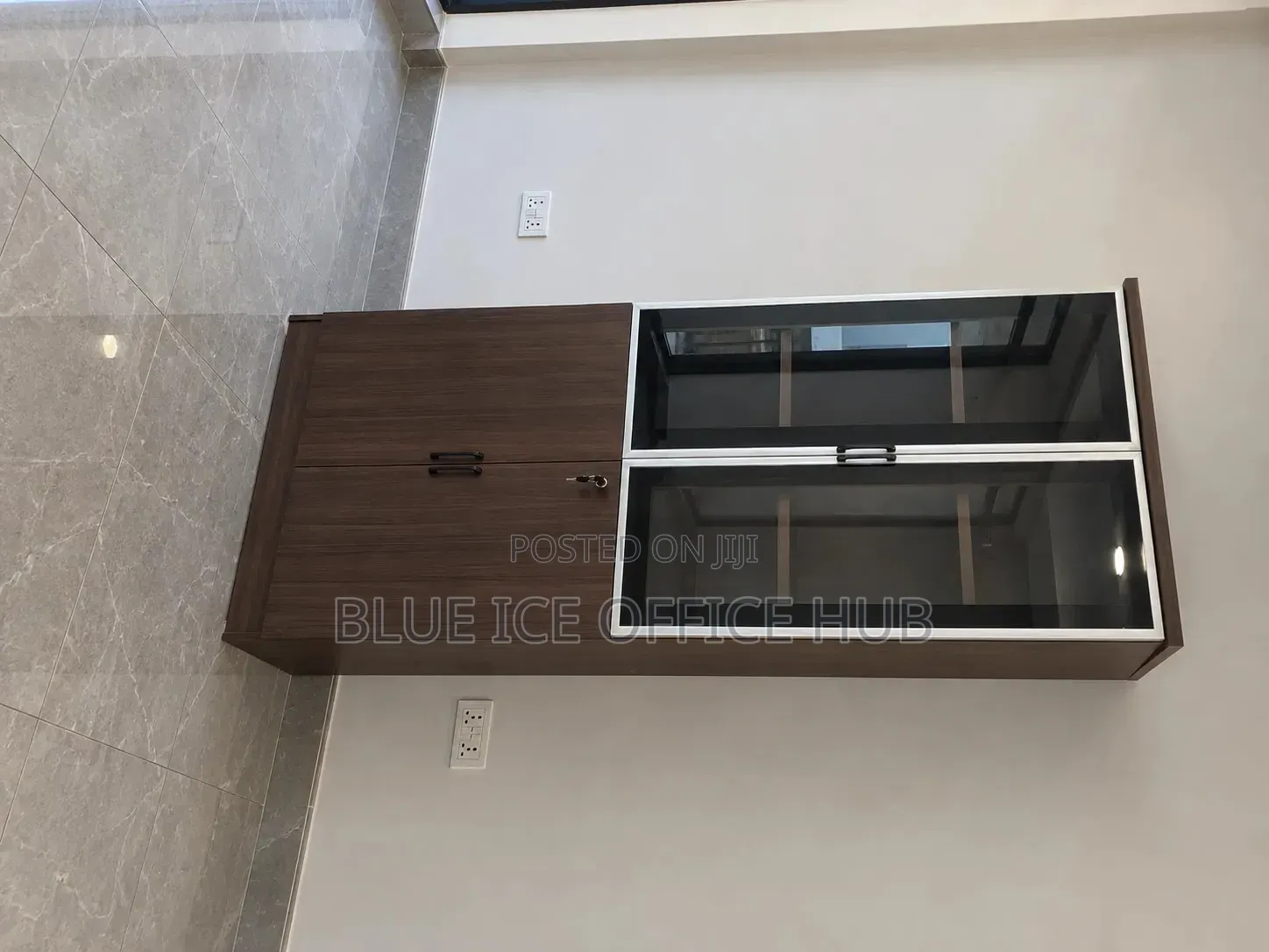 Office Cabinet With Glass Doors – Wooden Storage Cupboard Kenya.