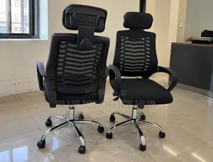 Black Mesh Office Chair With Headrest – Swivel Computer Chair Kenya.