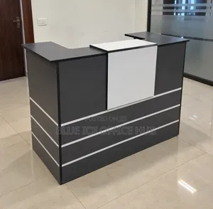 White and Grey Reception Desk – Modern Office Reception Counter