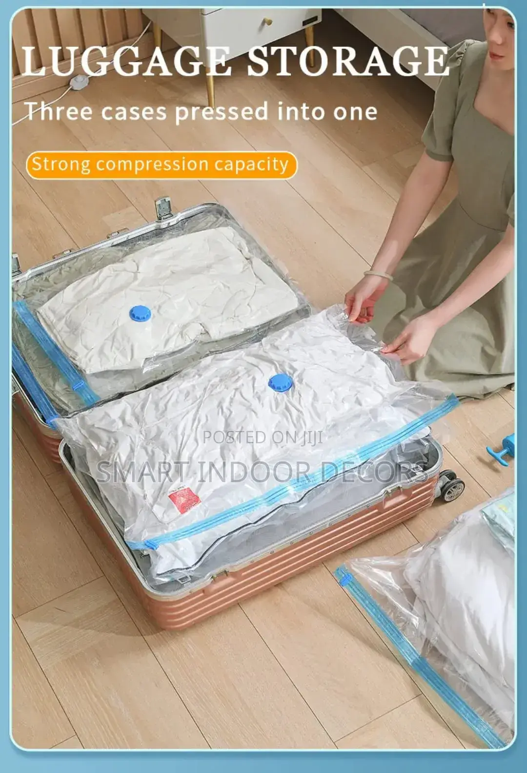 The 5pcs Compression Vacuum Storage Bags With a Manual Pump