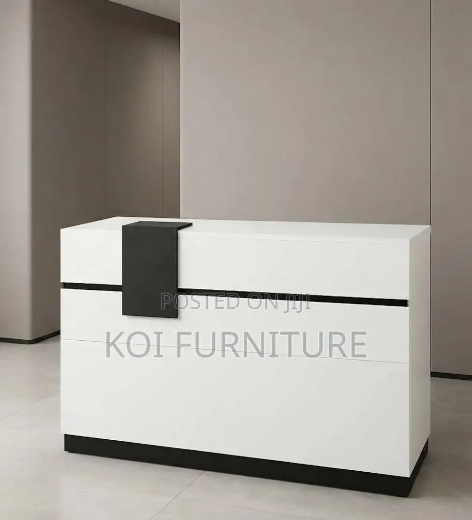 Reception Desk; 1400MM White Reception Computer Desk