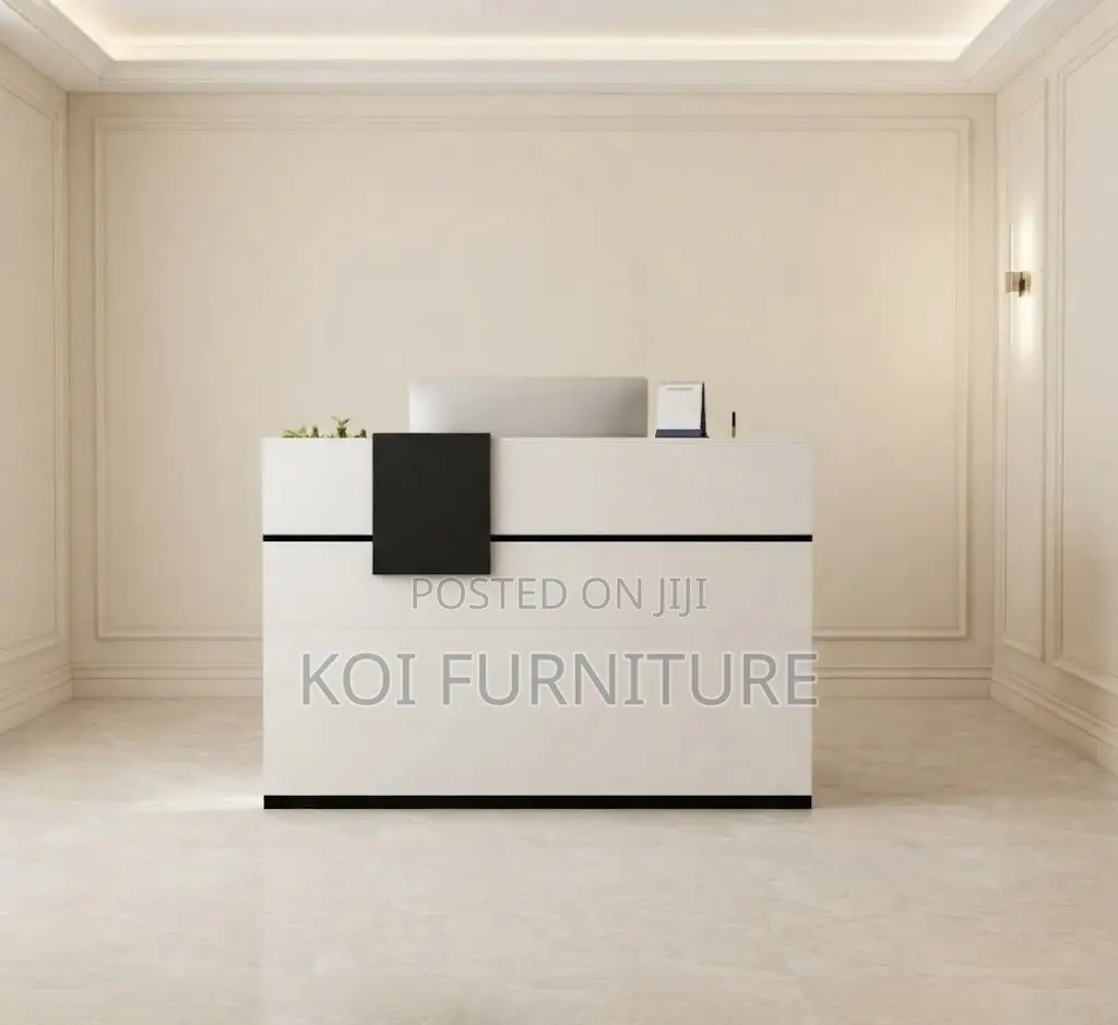 Reception Desk; 1400MM White Reception Computer Desk