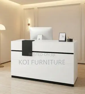 Reception Desk; 1400MM White Reception Computer Desk