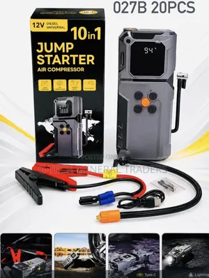 10in1 Portable 12V Car Battery Jump Starter and 150PSI Air Compressor