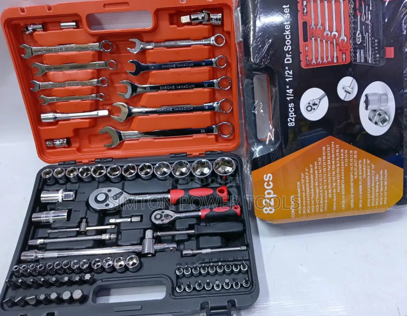 82-Piece 1/4" & 1/2" Drive Socket and Mechanic Tool Set