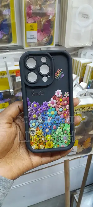 3D Colorful Flower-Themed Protective Phone Case for 11,12,13 Pro Max