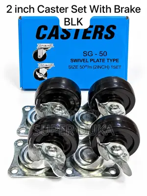 2 Inch 4pcs Caster Wheels Brake Swivel Plate Trolley Furniture SG-50