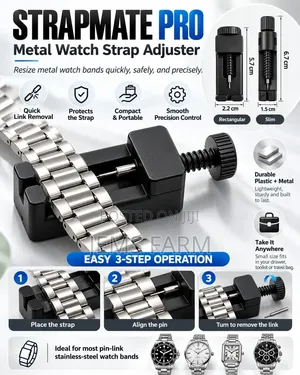 Strapmate Pro Metal Watch Strap Adjuster Black