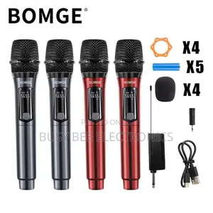 Wireless Handheld Microphone,4 Channels Dynamic Mic System With 1200MA
