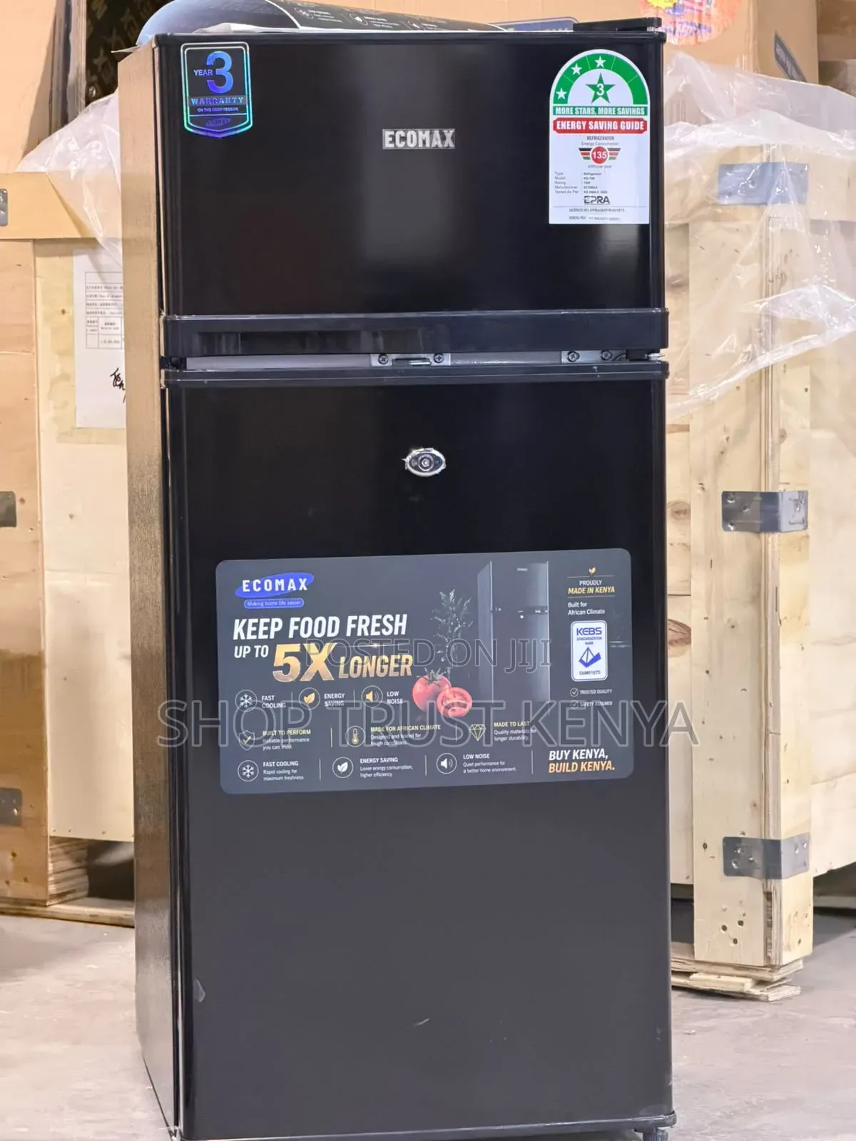 Ecomax 108L Double Door Fridge