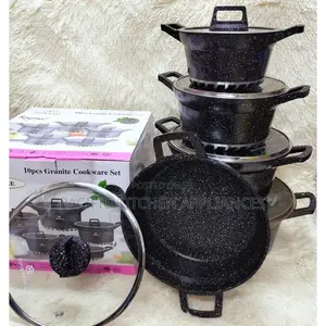 Bosch 10 PCS Granite Sufuria Set – Premium Non-Stick Cookware