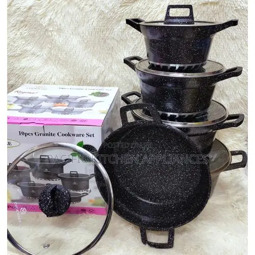 Bosch 10 PCS Granite Sufuria Set – Premium Non-Stick Cookware