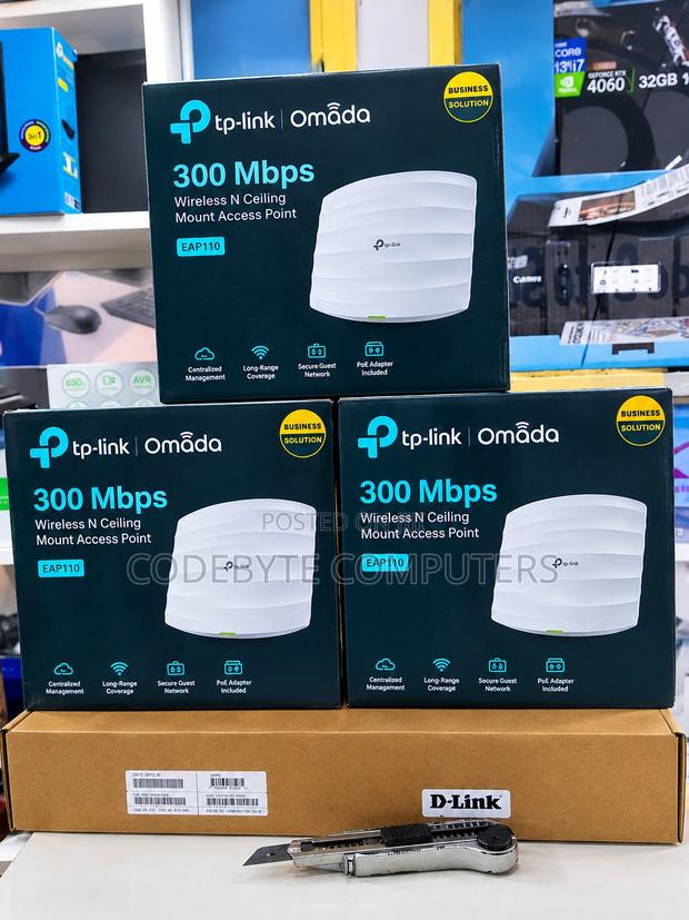 TP-Link EAP110 | N300 Wireless N Ceiling Mount Access Point - Omada