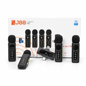 J88 4-in-1 WirelessLavalierMicrophone Digital Display &Noise Reduction