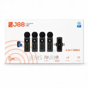 J88 4-in-1 WirelessLavalierMicrophone Digital Display &Noise Reduction