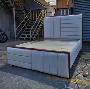 5x6 White Upholstered Bed