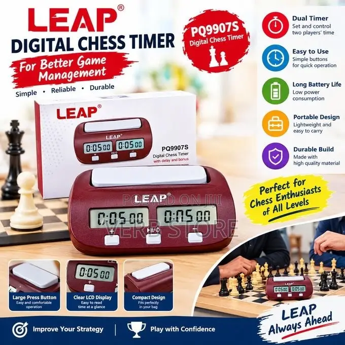 Leap Digital Chess Timer With Delay and Bonus