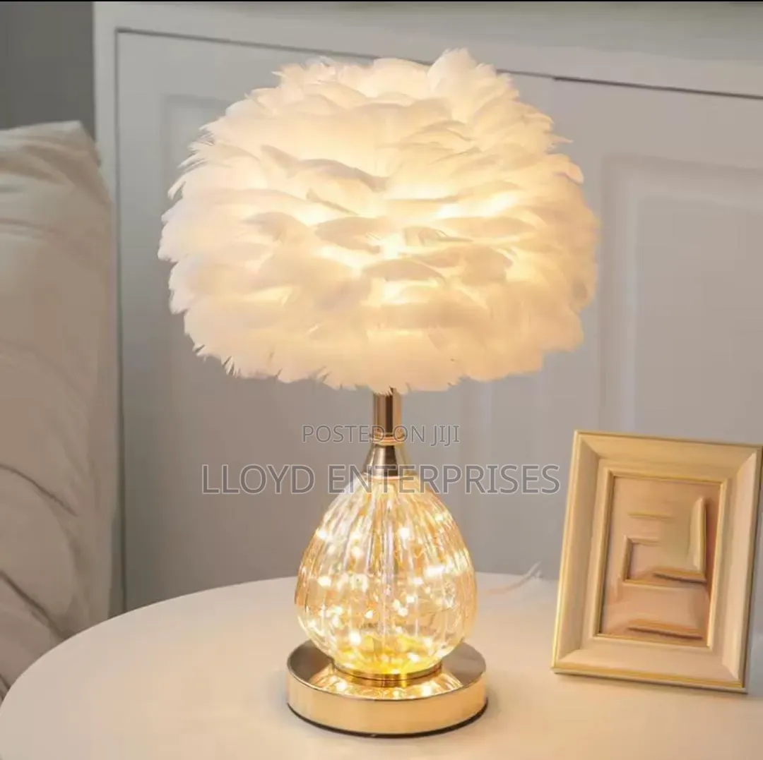 Crystal Feather Lamp Table