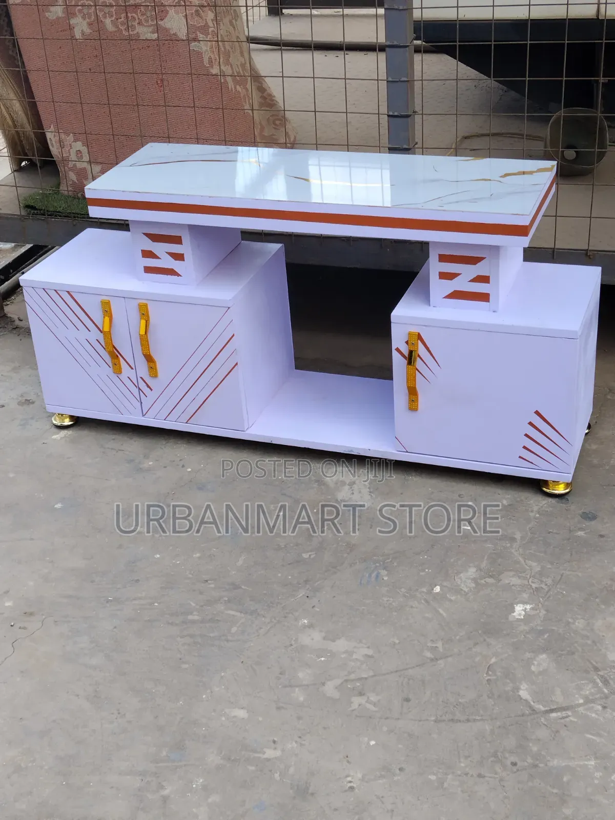 Brand New Stylish 4ft White Marble TV Stand