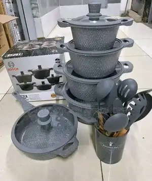 Bosch 11 PCS Granite Cookware Set With Silicone Lid Non Stick