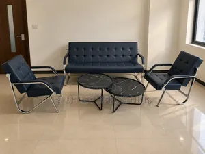 Office Sofa Set With Coffee Tables – Black Reception Furniture