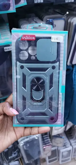 Armored-Style Phone Case in Green With a Sliding Lens iPhone 13 Pro