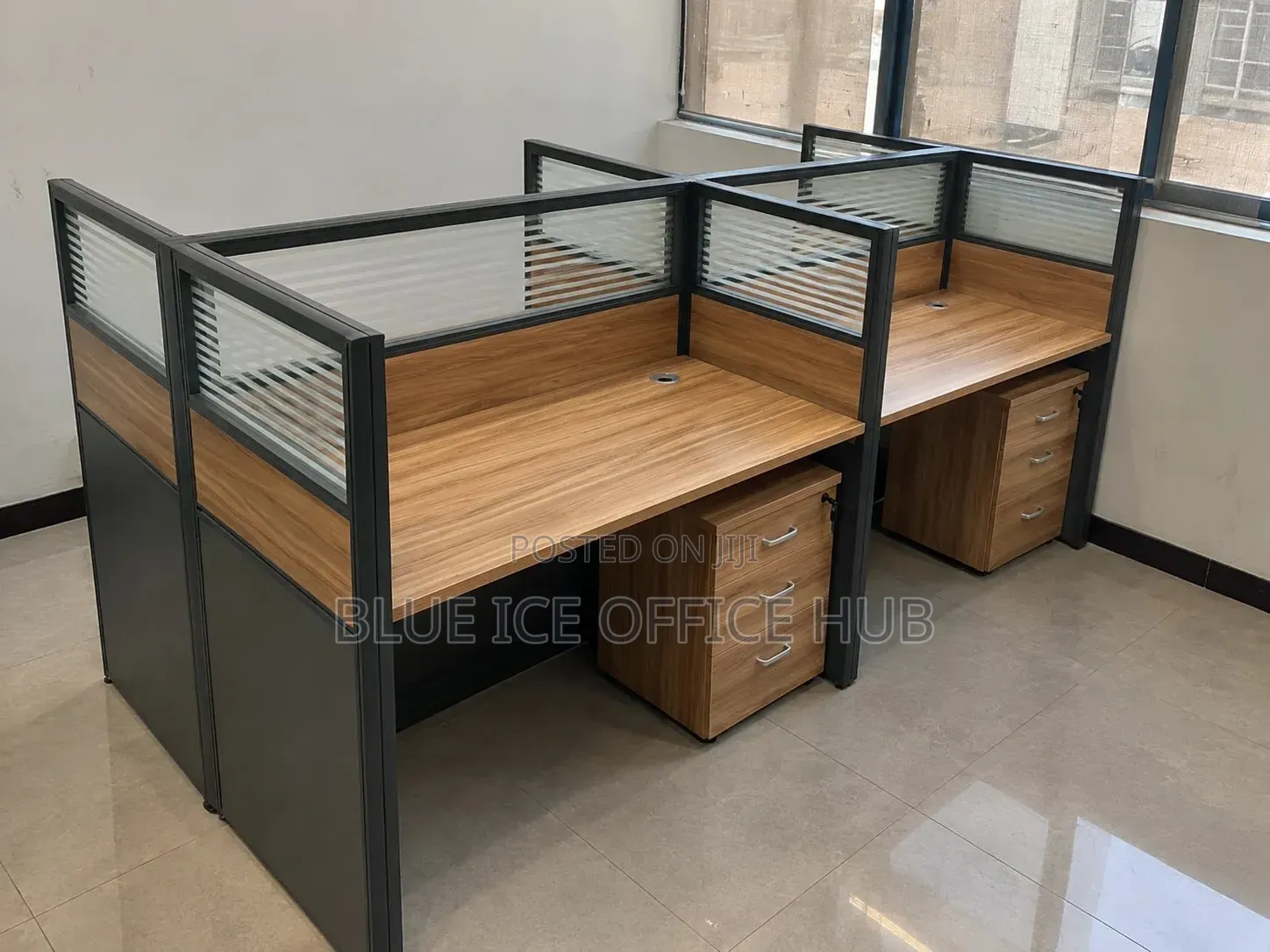 4 Way Office Workstation Desk – Double Staff Computer Table