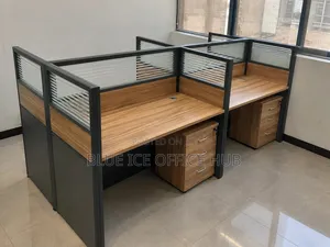 4 Way Office Workstation Desk – Double Staff Computer Table