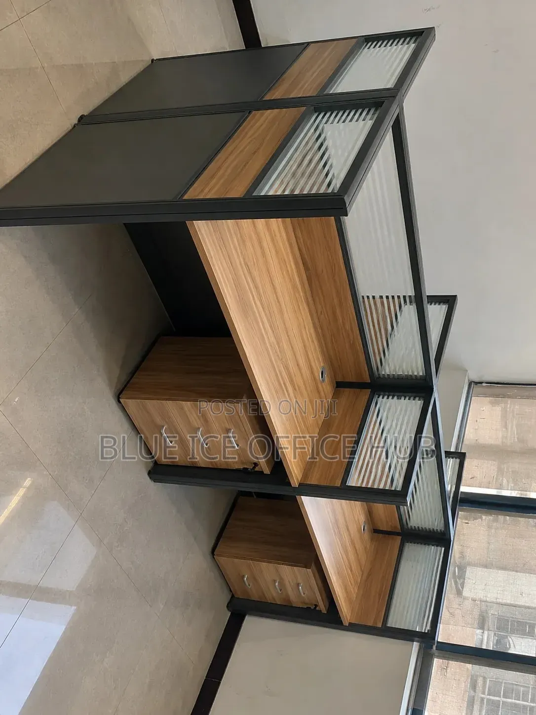 4 Way Office Workstation Desk – Double Staff Computer Table