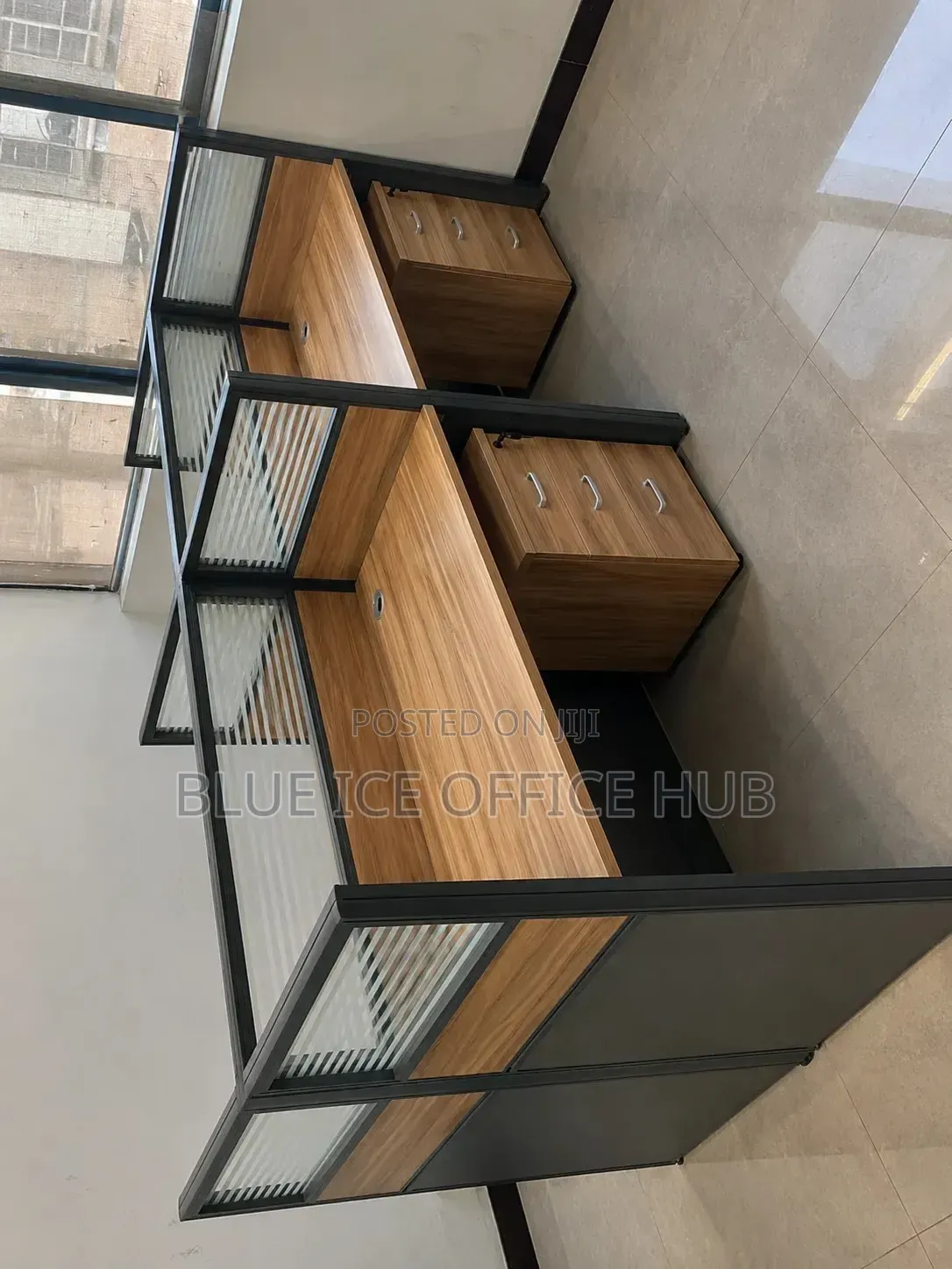 4 Way Office Workstation Desk – Double Staff Computer Table