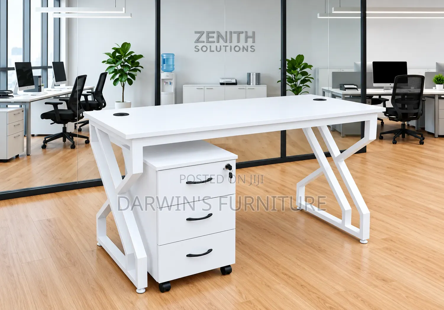 Strong Metallic Table and Movable Drowers