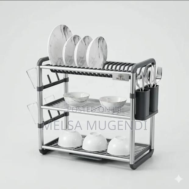 Large Capacity 3 Tier Kitchen Dish Drainer - thumbnail 2