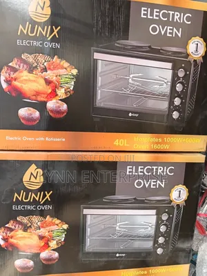 Nunix 4 Knob Settings 40 Litres Rotisserie Oven With Double Hot Plate