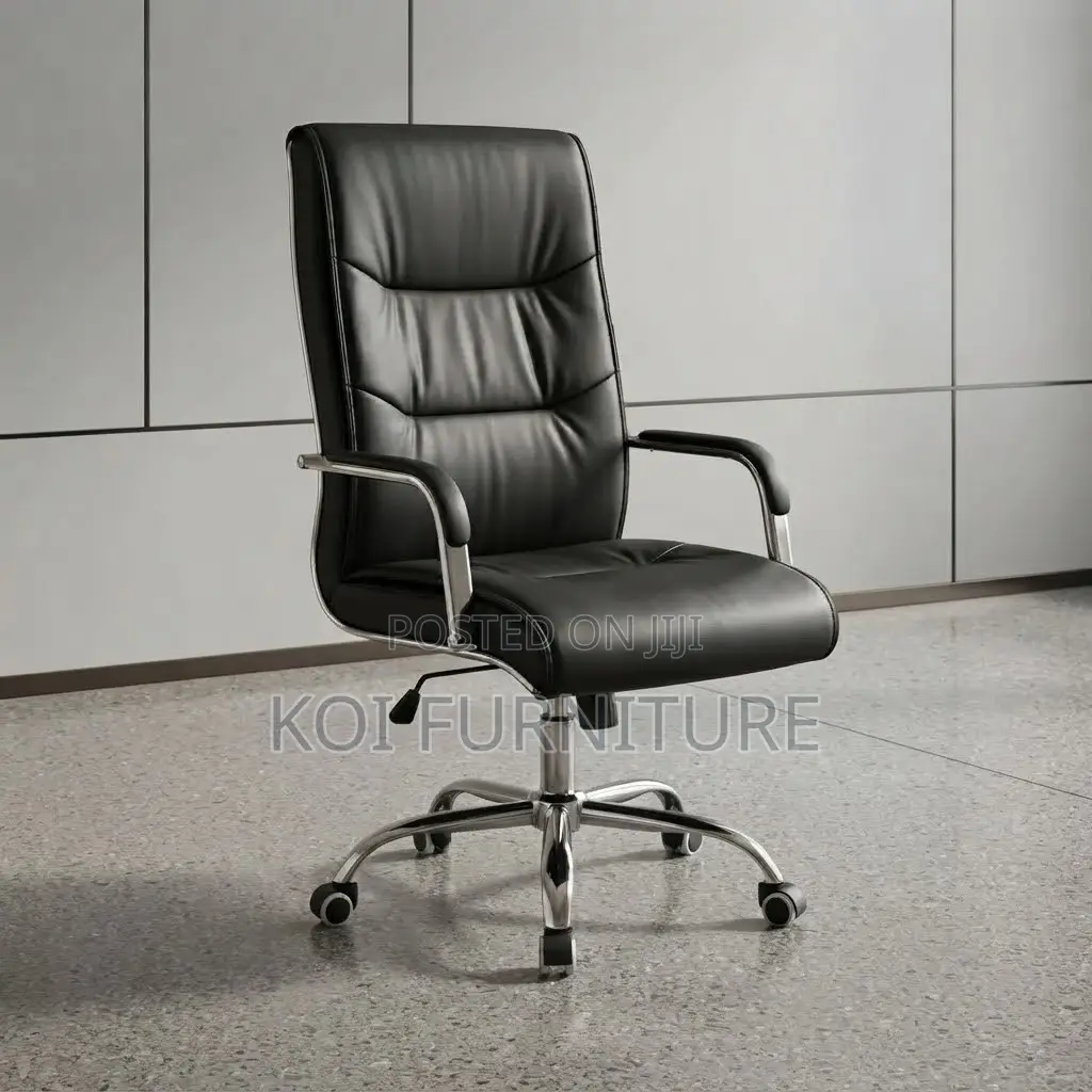 Office Chairs; High Leather Swivel Starbased Office Seat