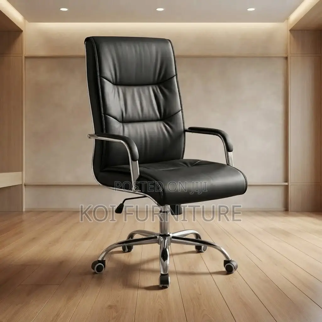 Office Chairs; High Leather Swivel Starbased Office Seat