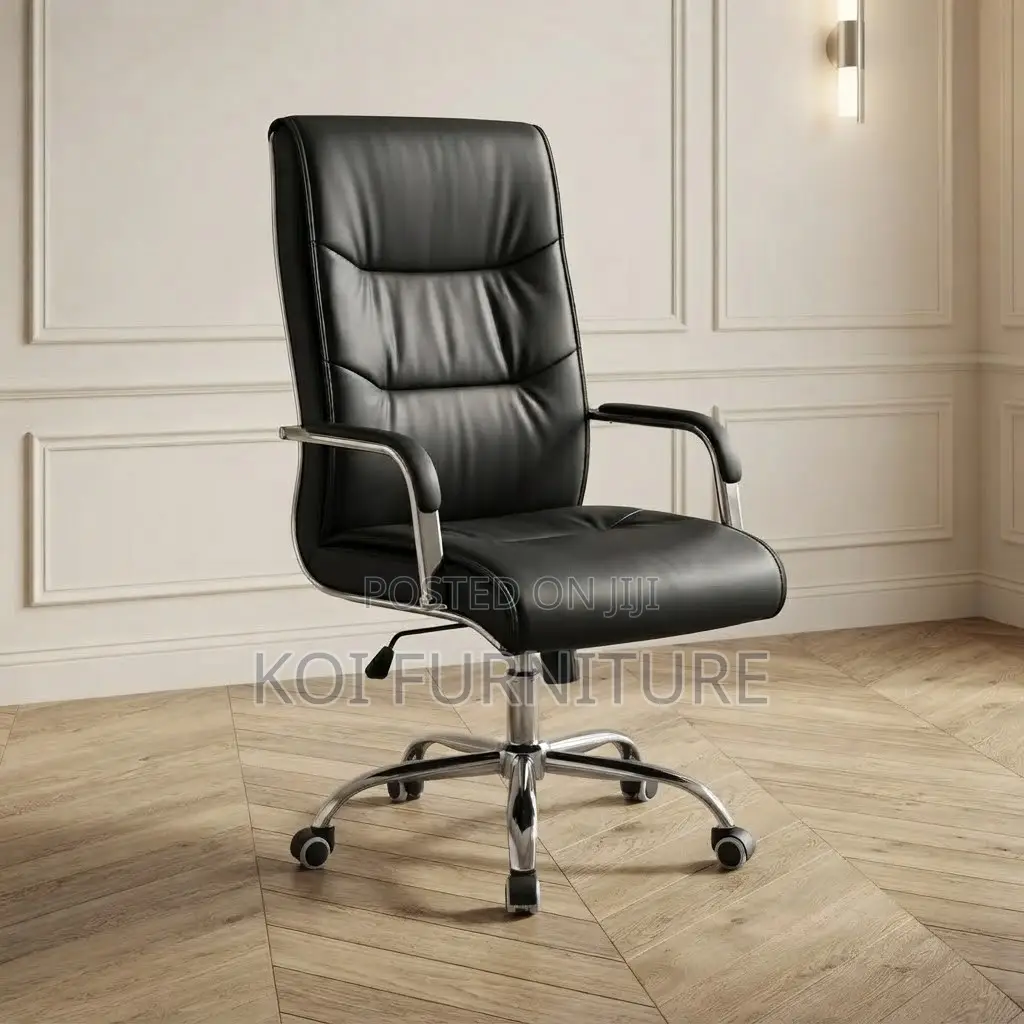Office Chairs; High Leather Swivel Starbased Office Seat