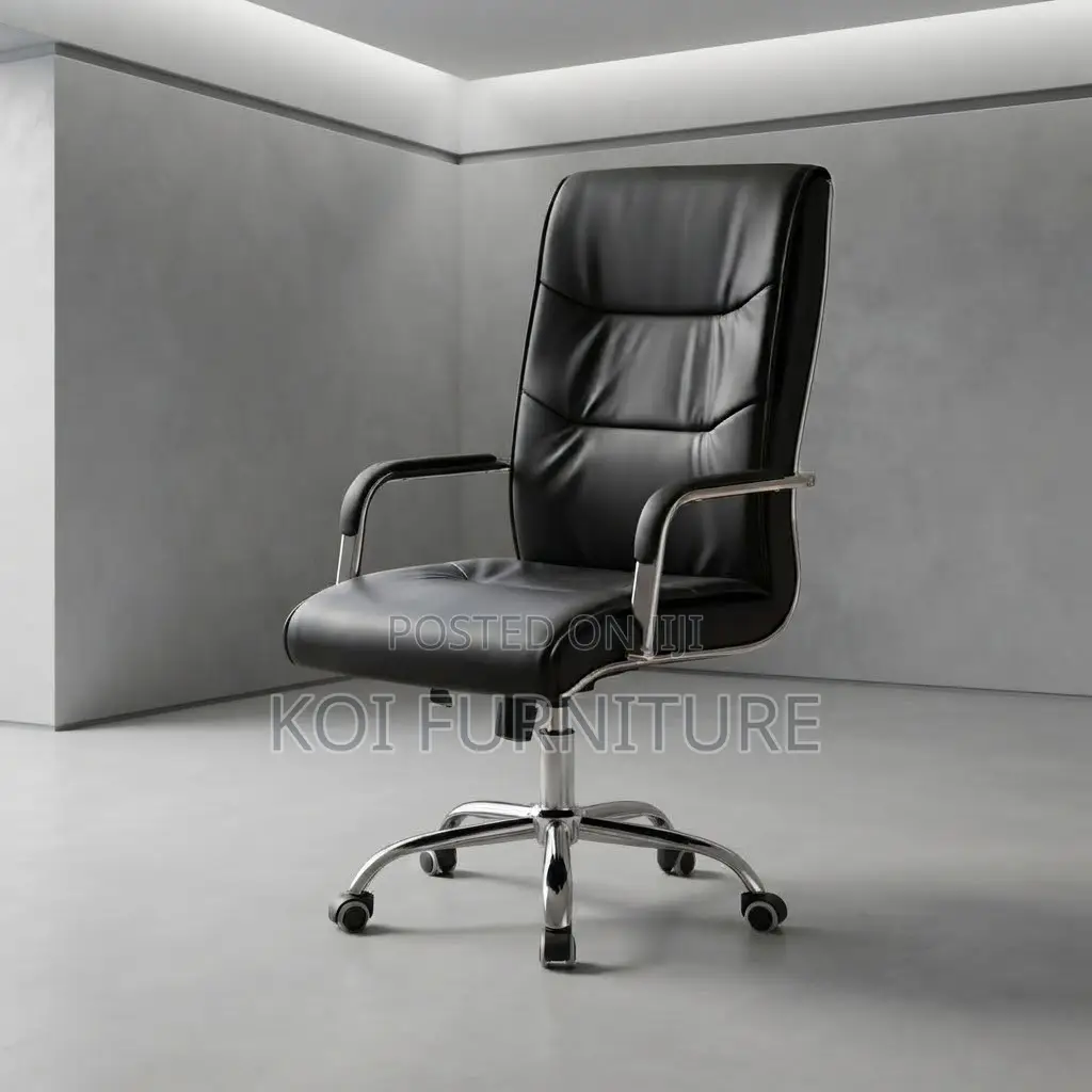 Office Chairs; High Leather Swivel Starbased Office Seat