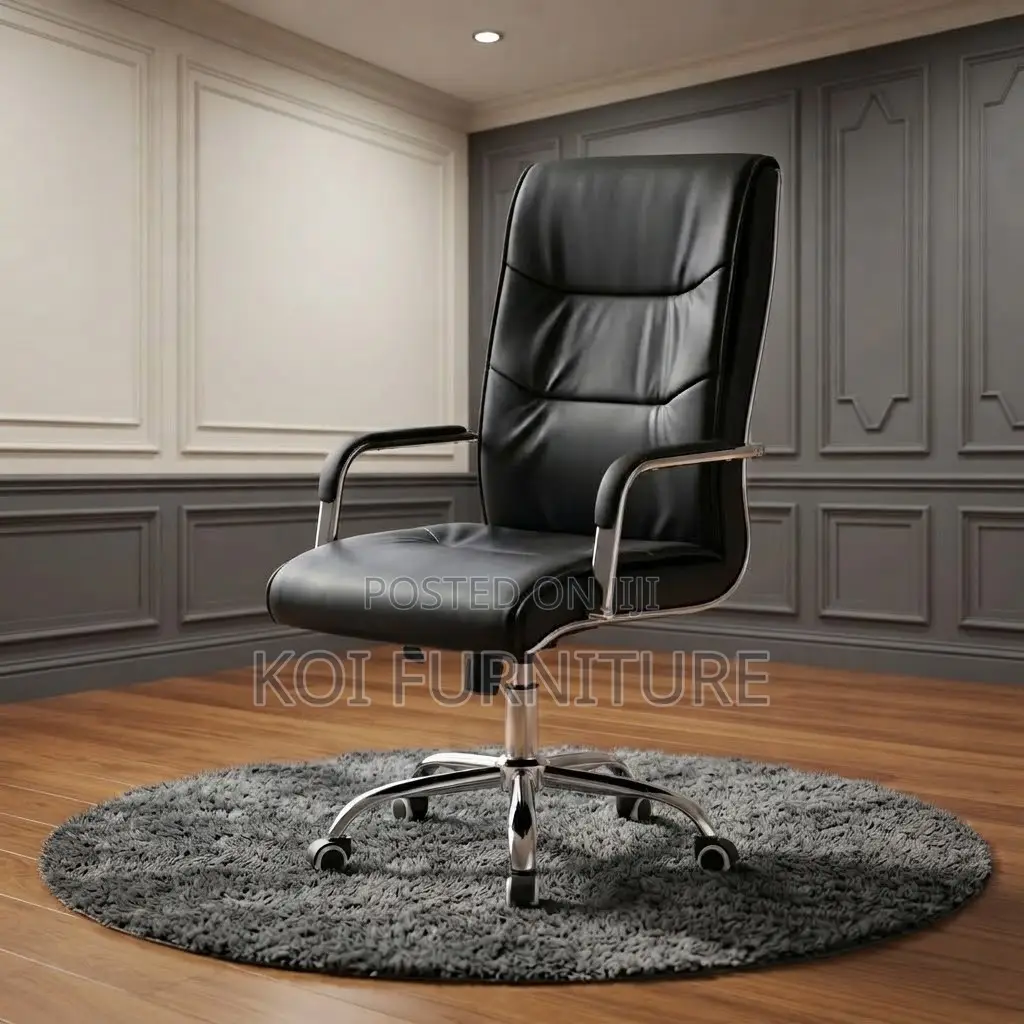 Office Chairs; High Leather Swivel Starbased Office Seat
